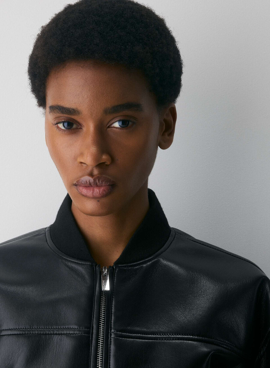 synergy bomber - pelle unreal nero