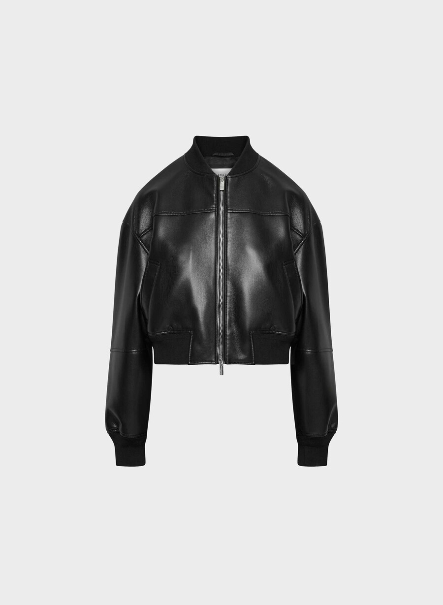 synergy bomber - pelle unreal nero