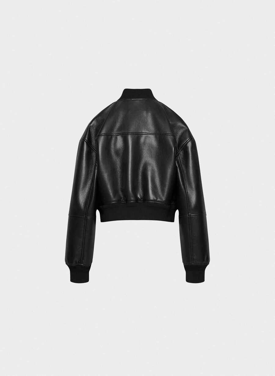 synergy bomber - pelle unreal nero