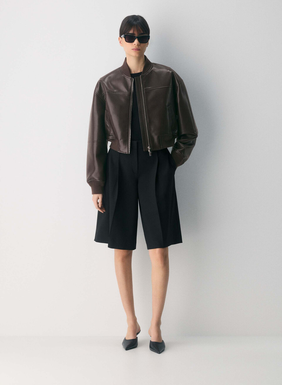 synergy bomber - unreal leather rich mocha brown