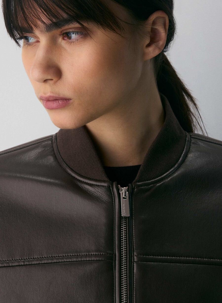 synergy bomber - unreal leather rich mocha brown
