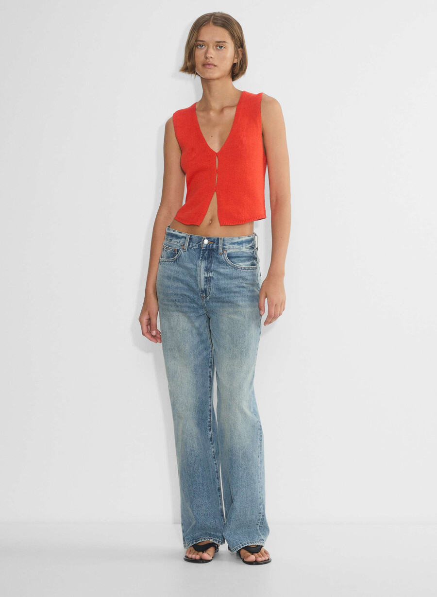 gilet basco rosso papavero