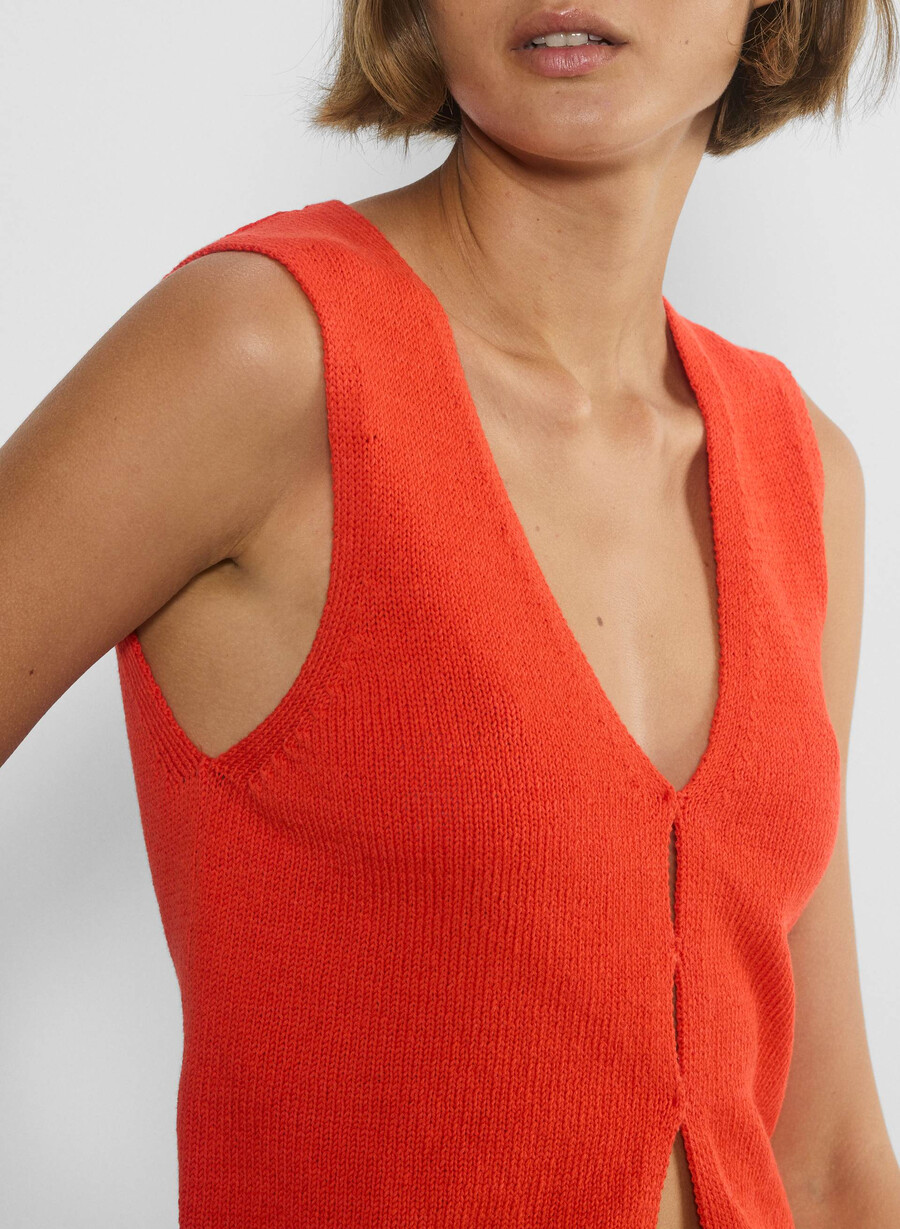 gilet basco rosso papavero