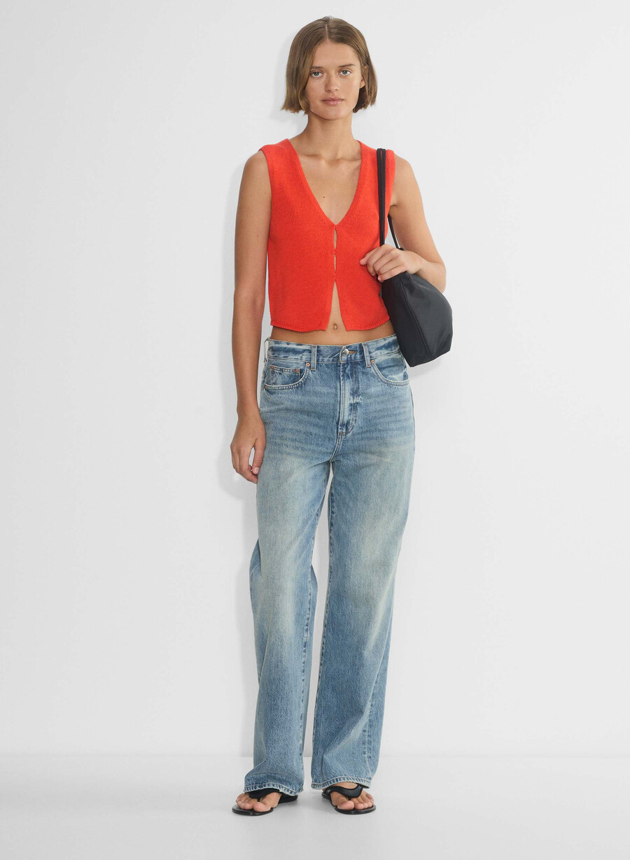 gilet basco rosso papavero