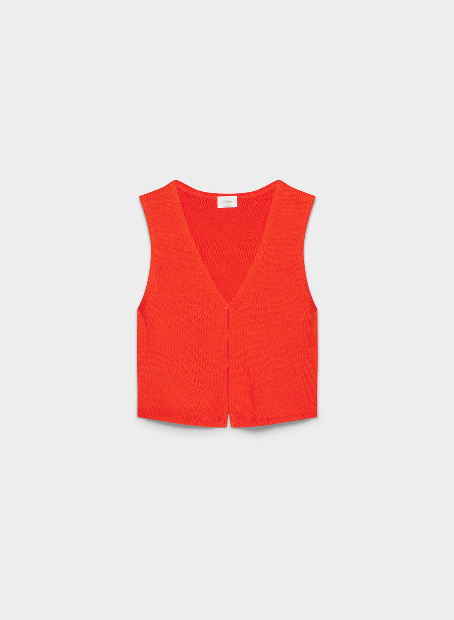 gilet basco rosso papavero