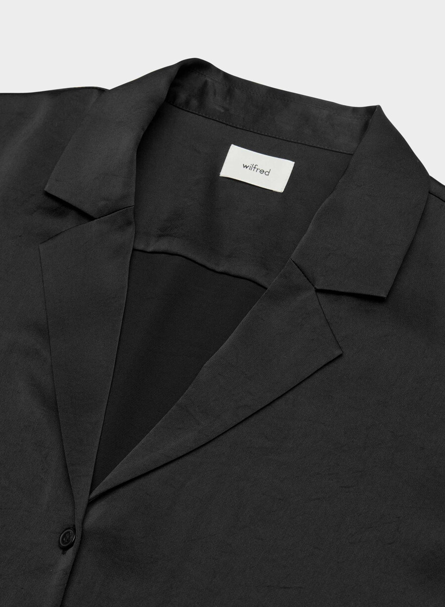 camicia in raso beso nera