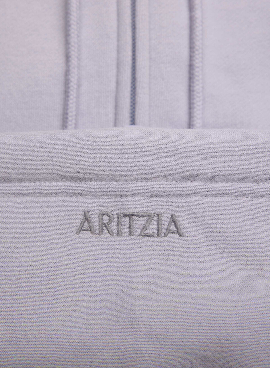 felpa con cappuccio e zip cozy sweatfleece boyfriend boxy wildflower lilac