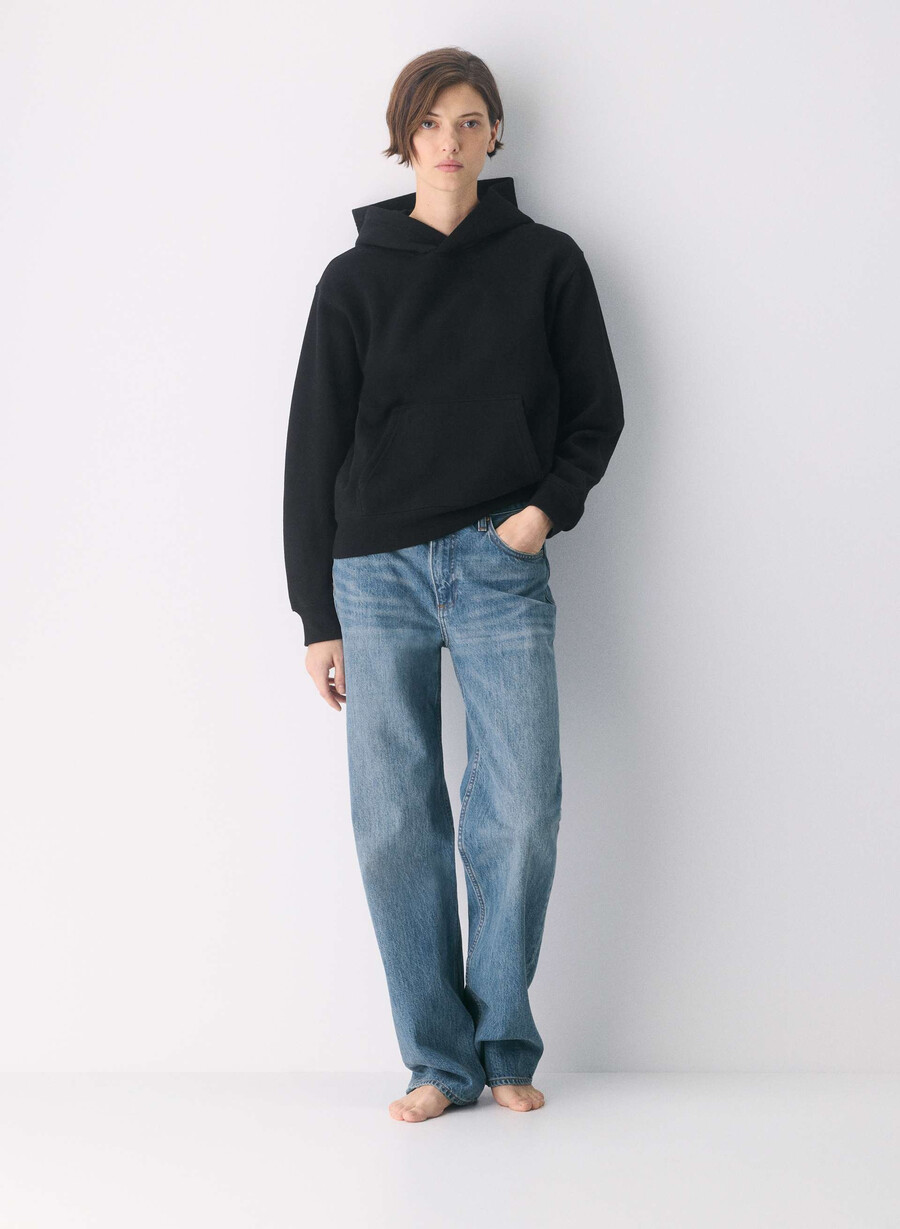 felpa con cappuccio cozy sweatfleece perfect nera