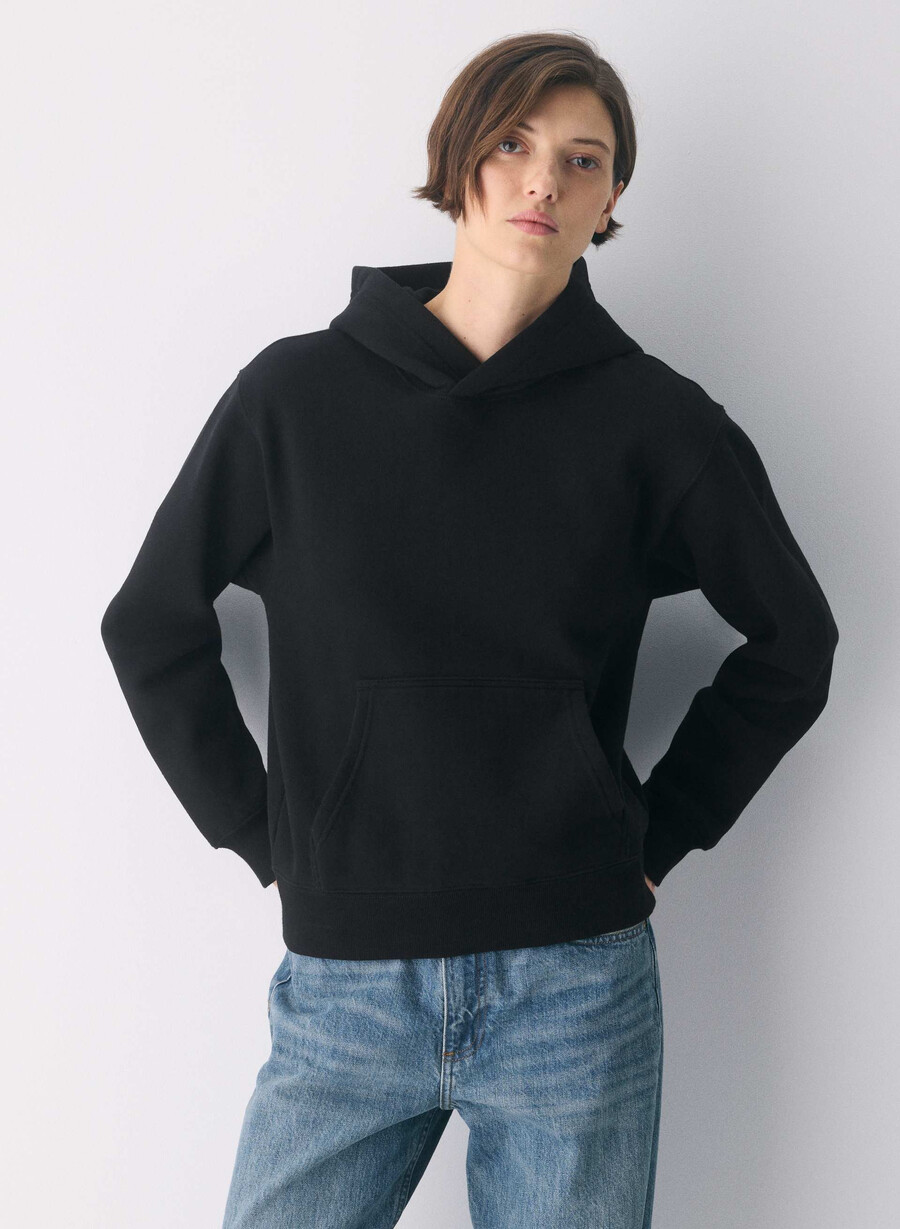 felpa con cappuccio cozy sweatfleece perfect nera
