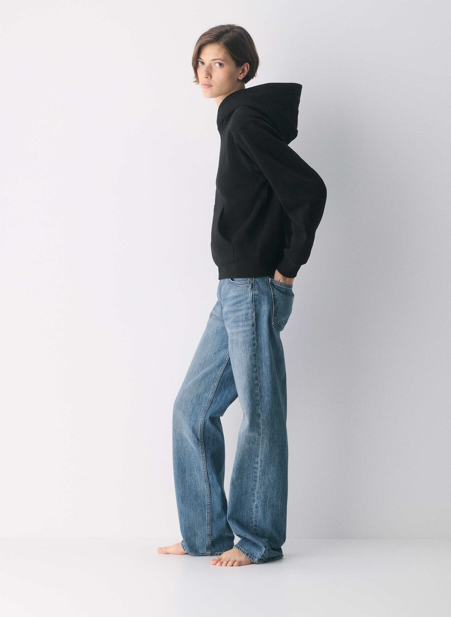 felpa con cappuccio cozy sweatfleece perfect nera