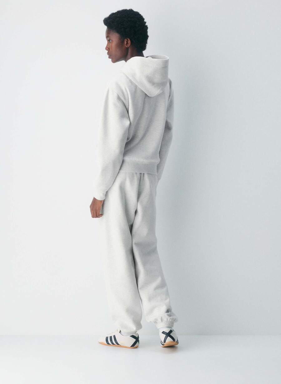 felpa con cappuccio cozy sweatfleece perfect heather cloud white