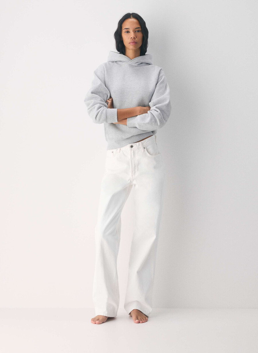 felpa con cappuccio cozy sweatfleece perfect heather chrome