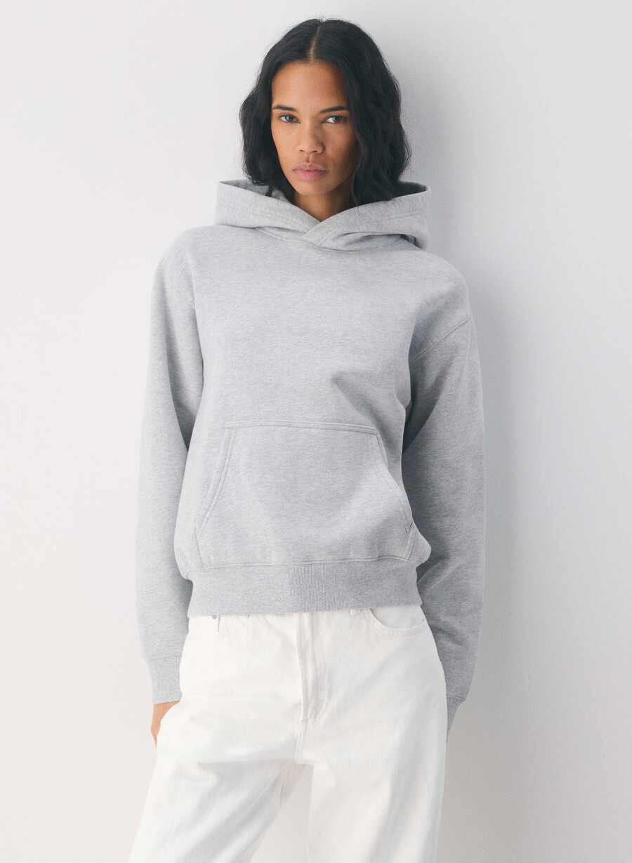 felpa con cappuccio cozy sweatfleece perfect heather chrome