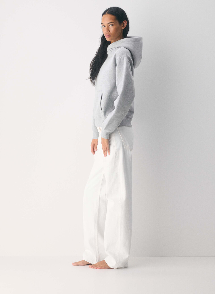 felpa con cappuccio cozy sweatfleece perfect heather chrome