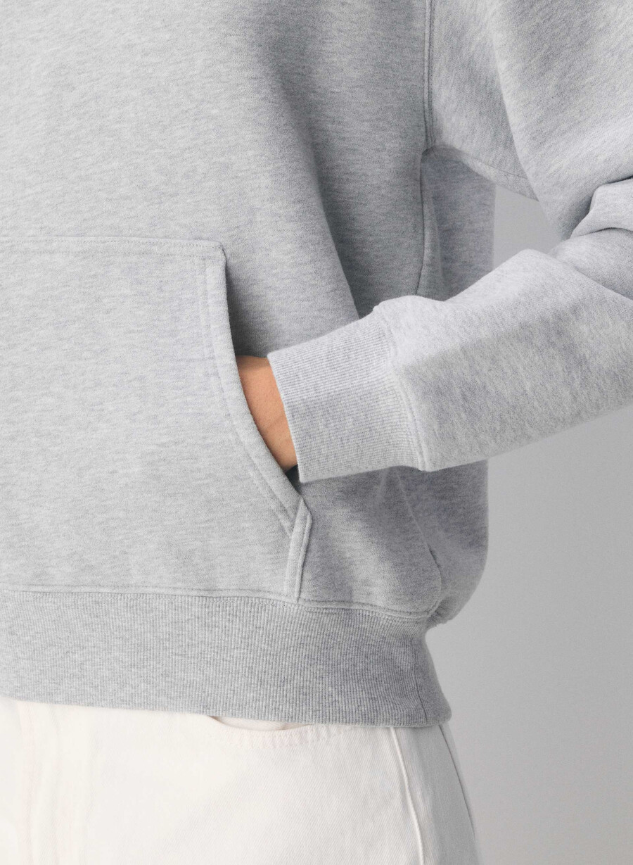 felpa con cappuccio cozy sweatfleece perfect heather chrome