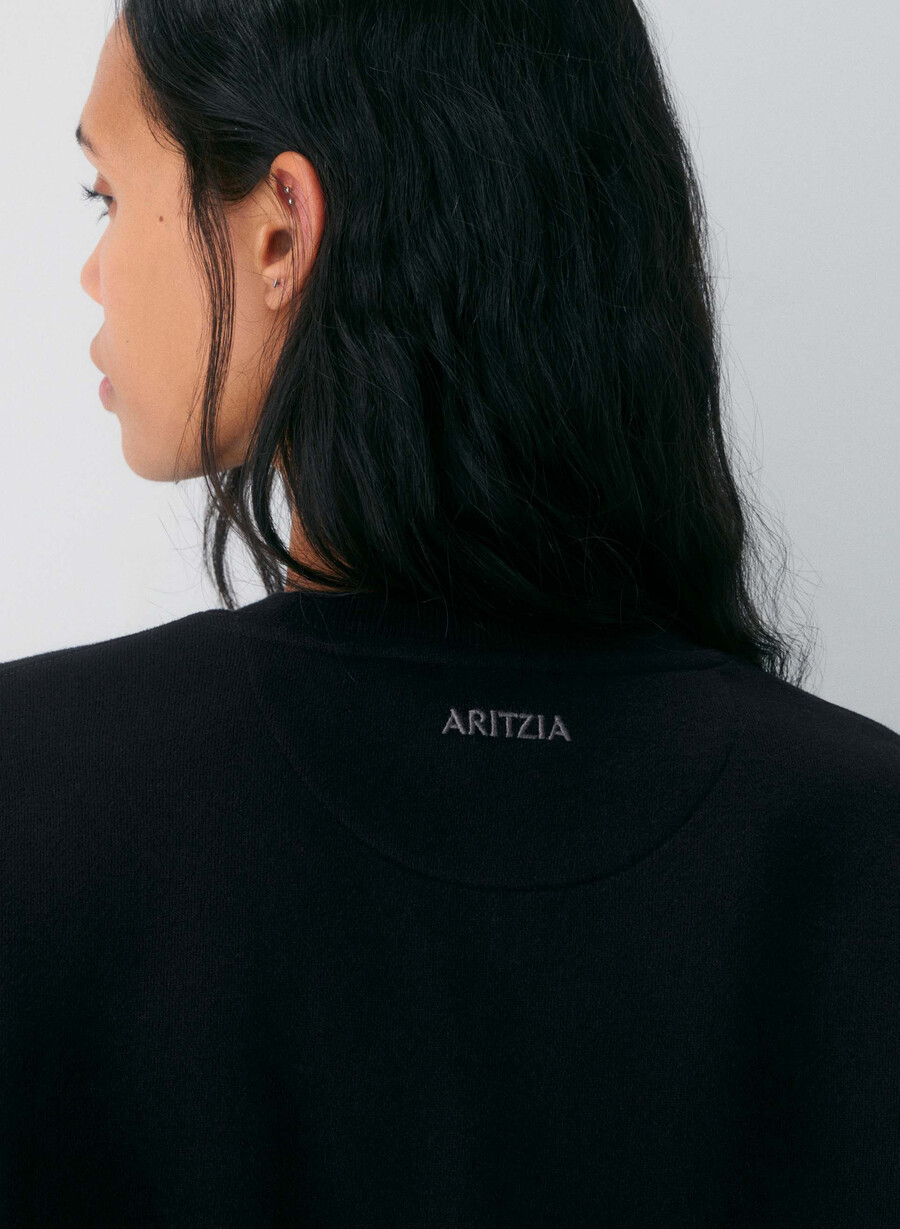 felpa con cappuccio perfect crew cozy sweatfleece nera