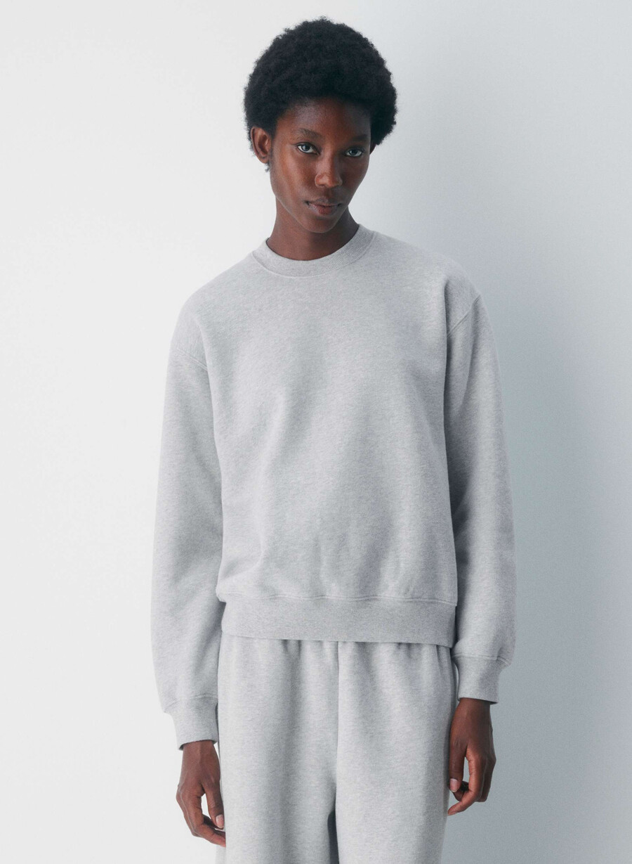 felpa con cappuccio perfect crew cozy sweatfleece heather chrome