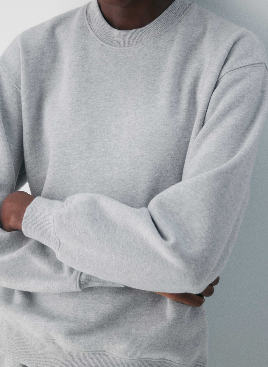 felpa con cappuccio perfect crew cozy sweatfleece heather chrome