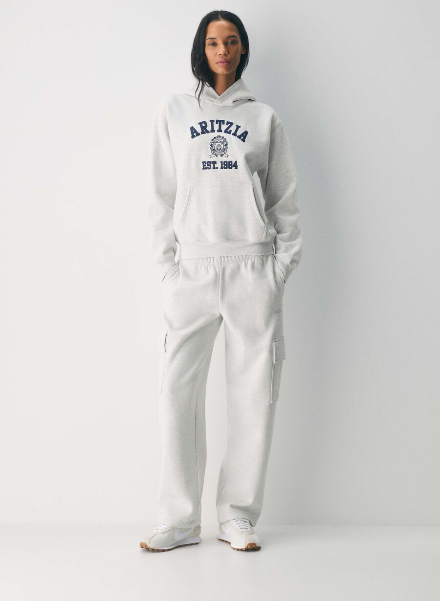 pantaloni da tuta cozy sweatfleece mega cargo heather cloud white