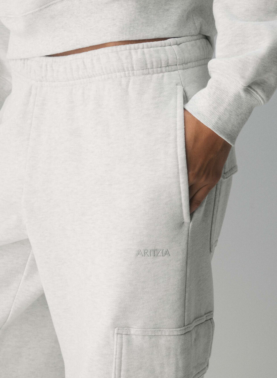 pantaloni da tuta cozy sweatfleece mega cargo heather cloud white