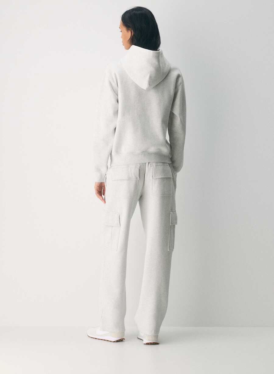 pantaloni da tuta cozy sweatfleece mega cargo heather cloud white