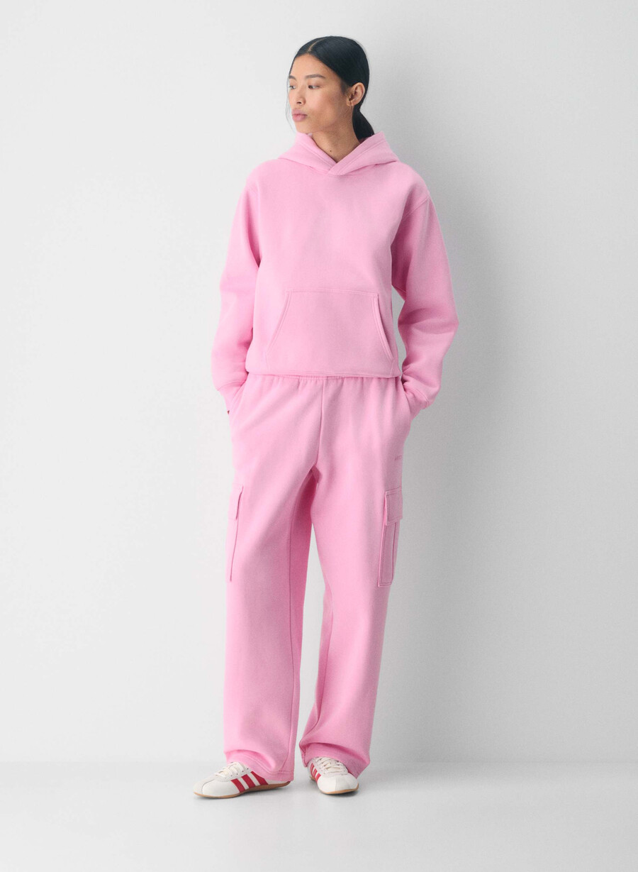 pantaloni della tuta cozy sweatfleece mega cargo rosa morganite
