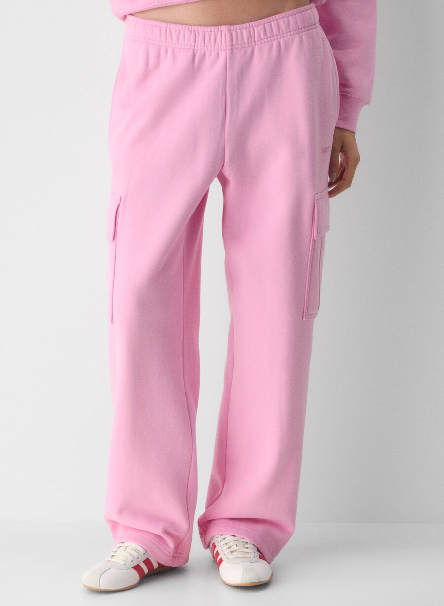 pantaloni della tuta cozy sweatfleece mega cargo rosa morganite