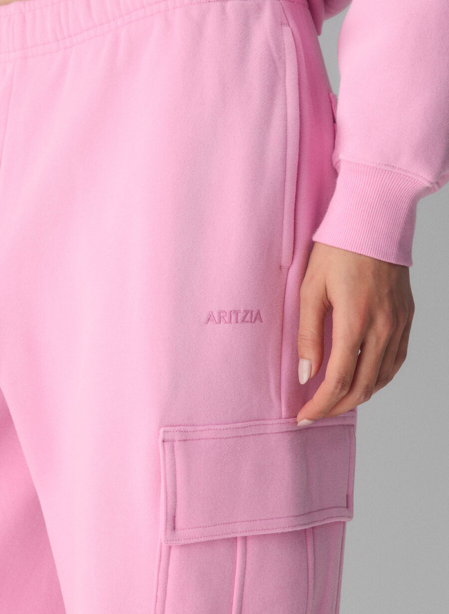 pantaloni della tuta cozy sweatfleece mega cargo rosa morganite