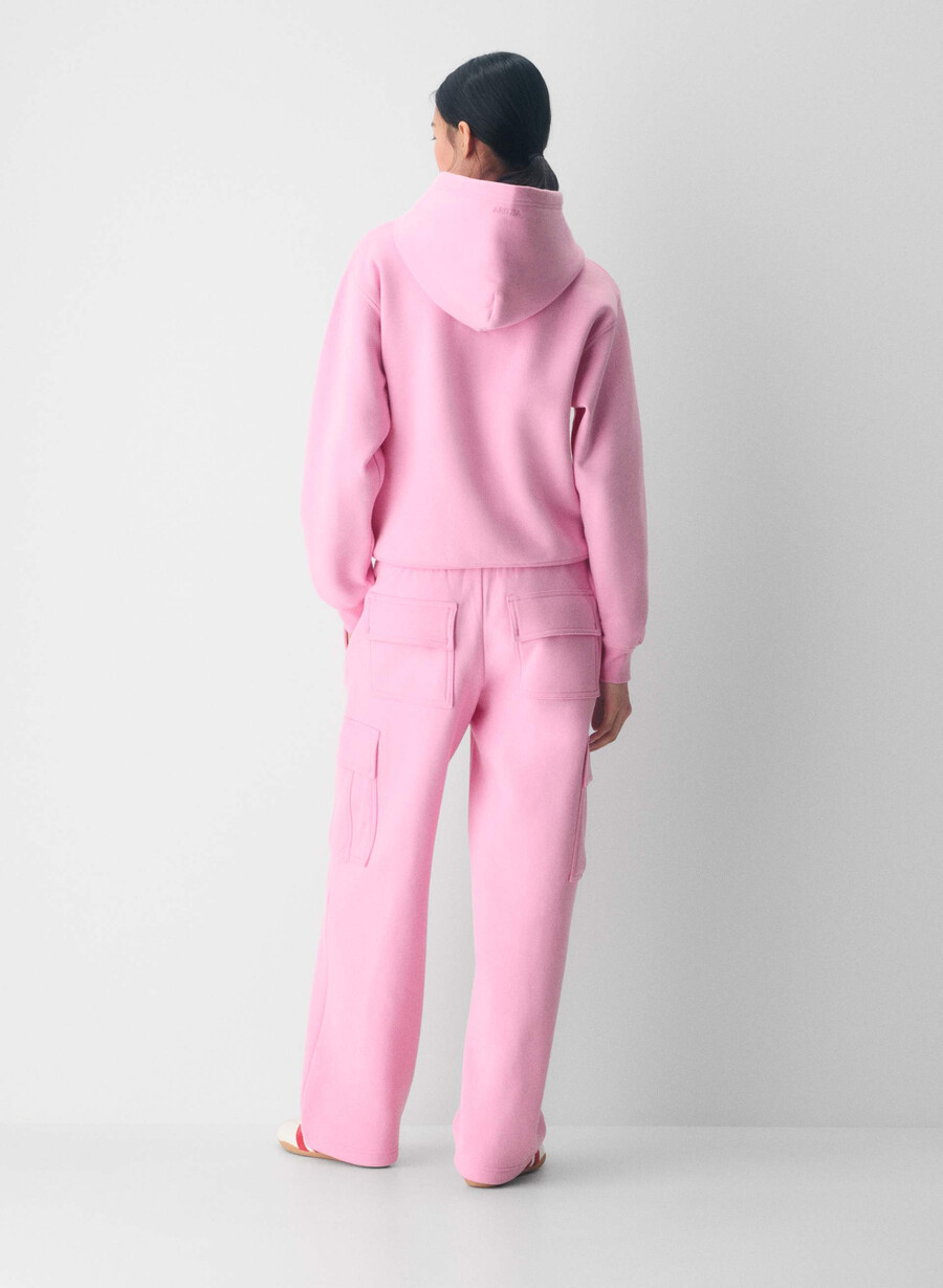 pantaloni della tuta cozy sweatfleece mega cargo rosa morganite