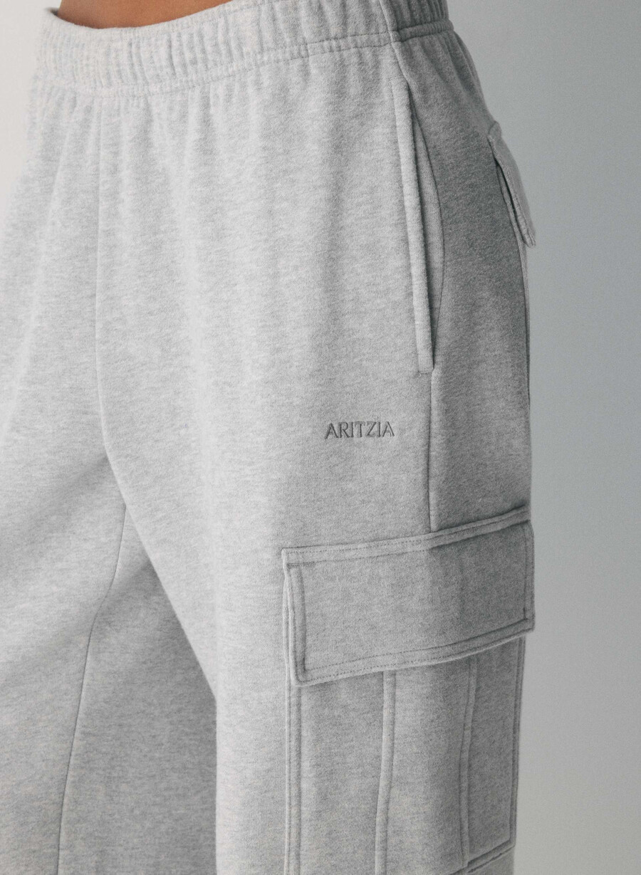pantaloni da tuta cozy sweatfleece mega cargo heather chrome