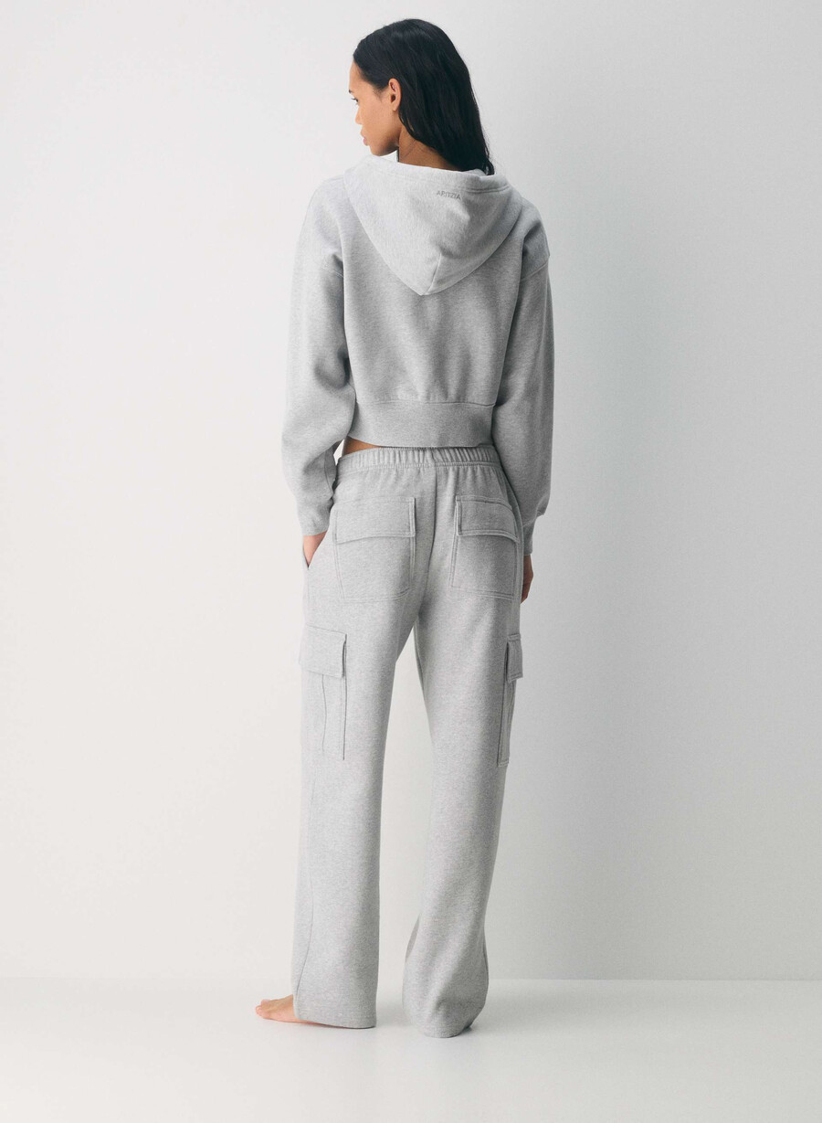 pantaloni da tuta cozy sweatfleece mega cargo heather chrome