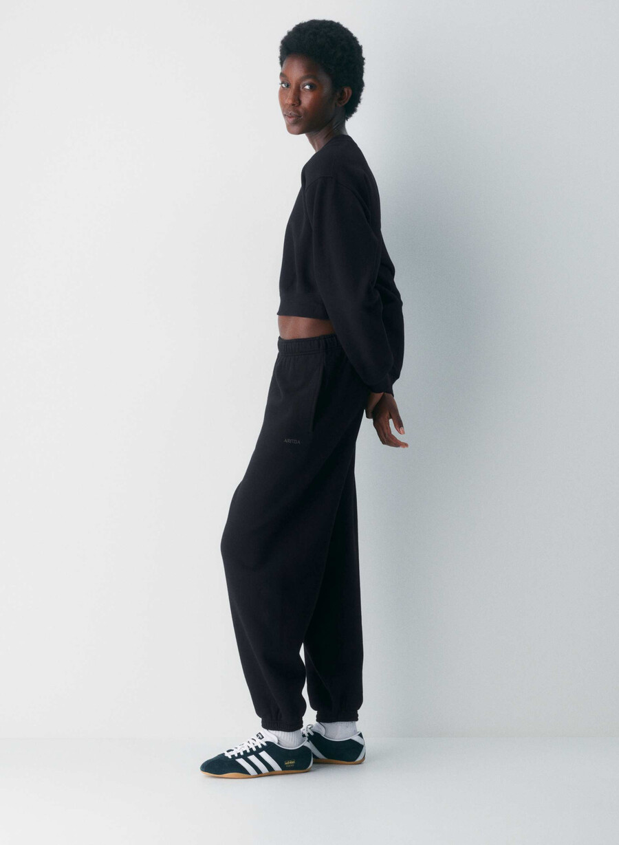 felpa comoda mega jogger nero