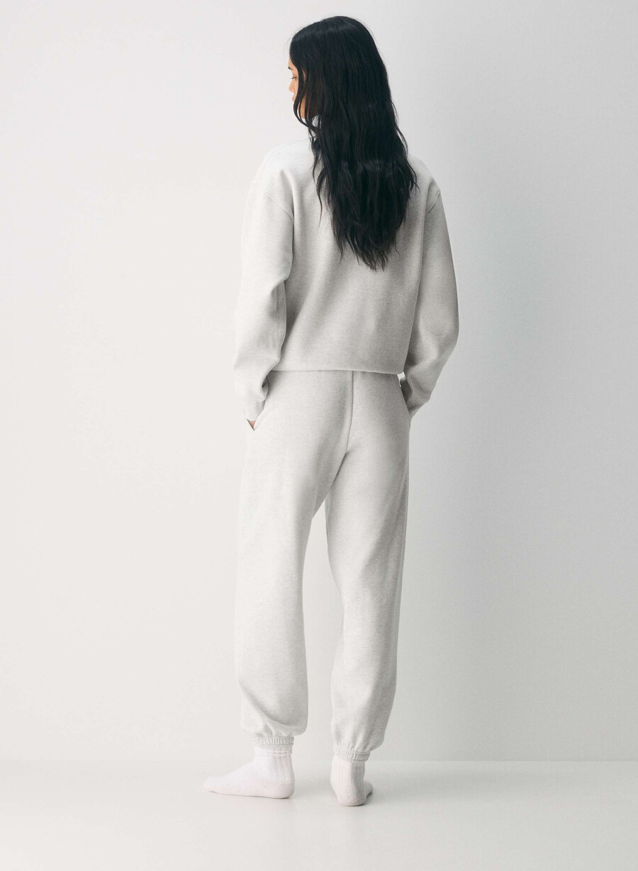 felpa comoda mega jogger heather cloud white