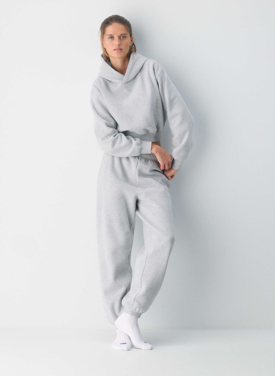 felpa comoda mega jogger heather chrome