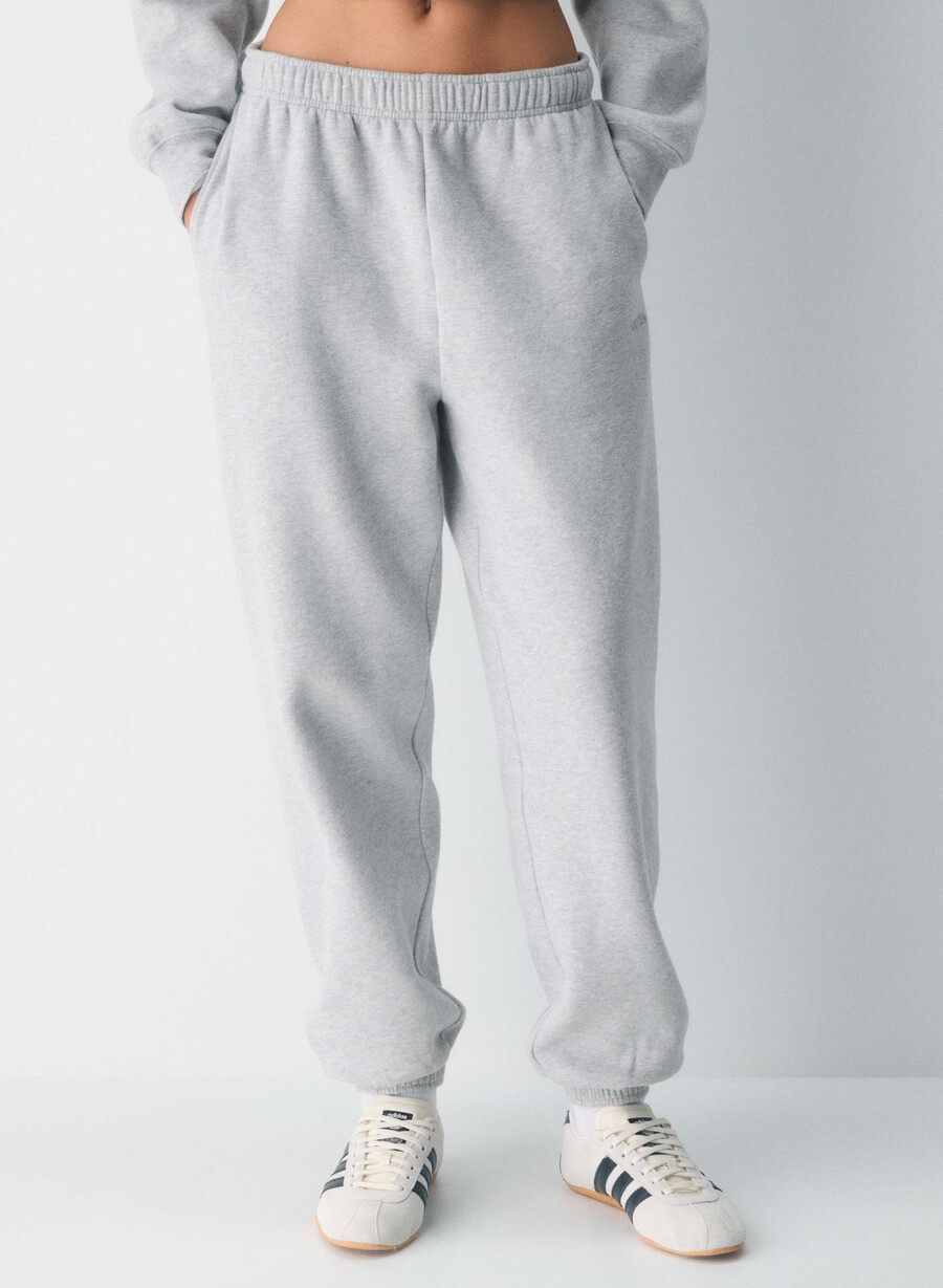 felpa comoda mega jogger heather chrome
