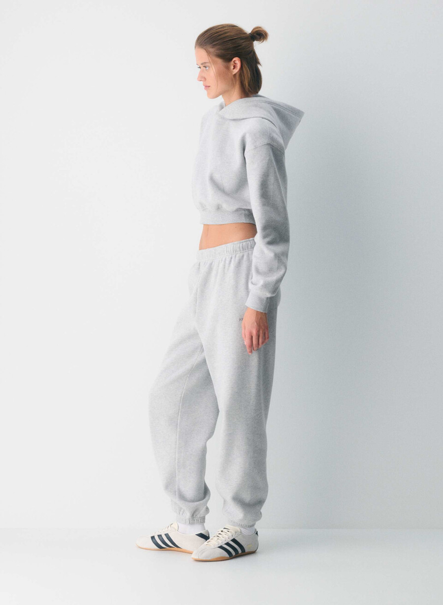 felpa comoda mega jogger heather chrome