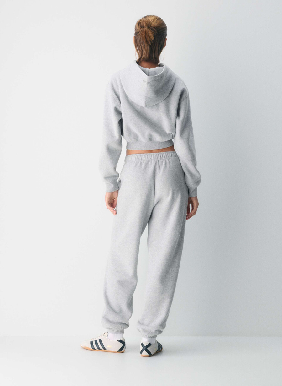 felpa comoda mega jogger heather chrome