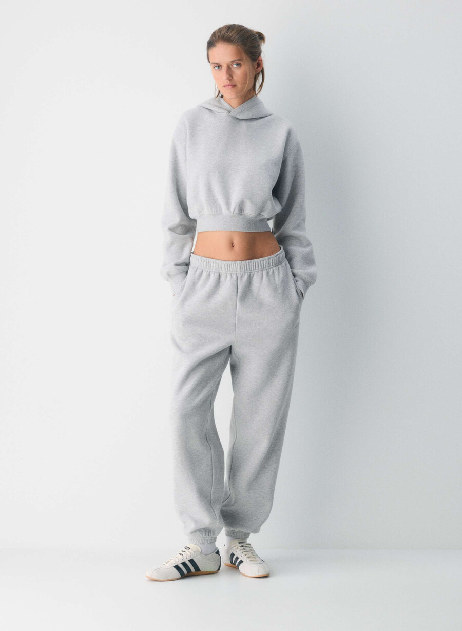felpa comoda mega jogger heather chrome