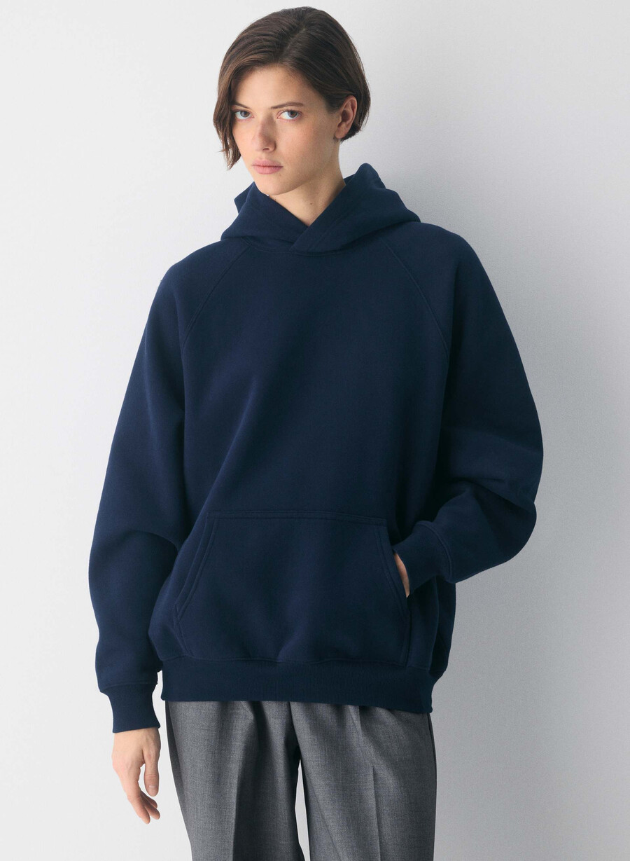 felpa con cappuccio cozy sweatfleece mega raglan admiral