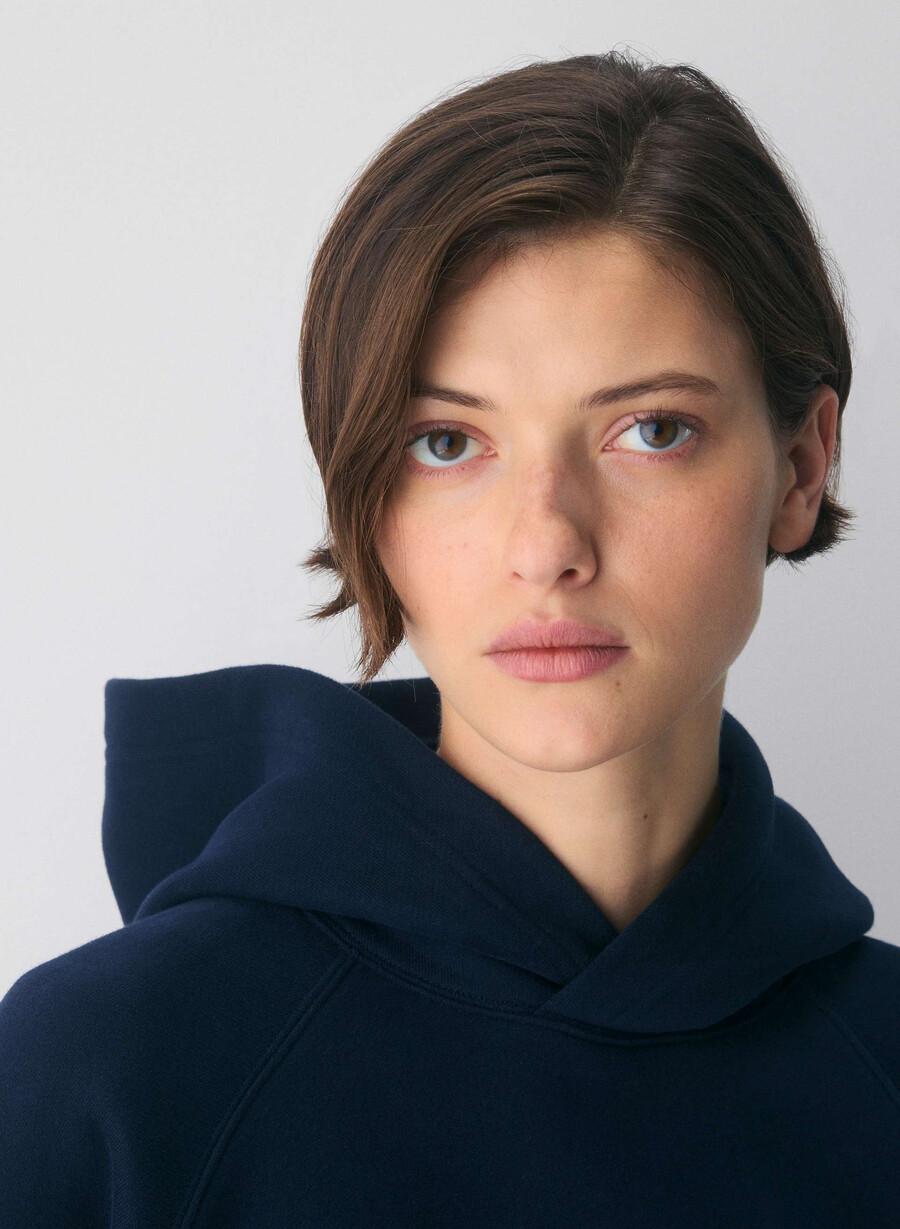 felpa con cappuccio cozy sweatfleece mega raglan admiral