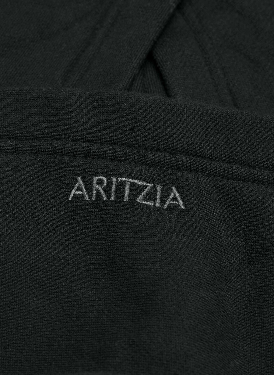 felpa con cappuccio cozy sweatfleece mega raglan nera