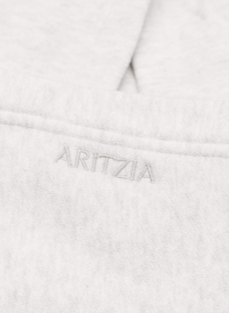 felpa con cappuccio cozy sweatfleece mega raglan heather cloud white