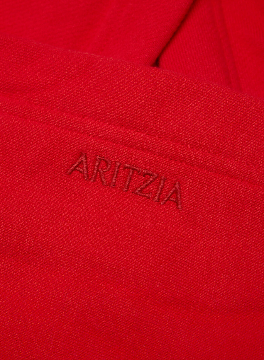 felpa con cappuccio cozy sweatfleece mega raglan rosso lampeggiante