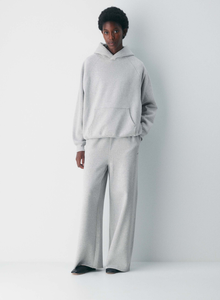 felpa con cappuccio cozy sweatfleece mega raglan heather chrome