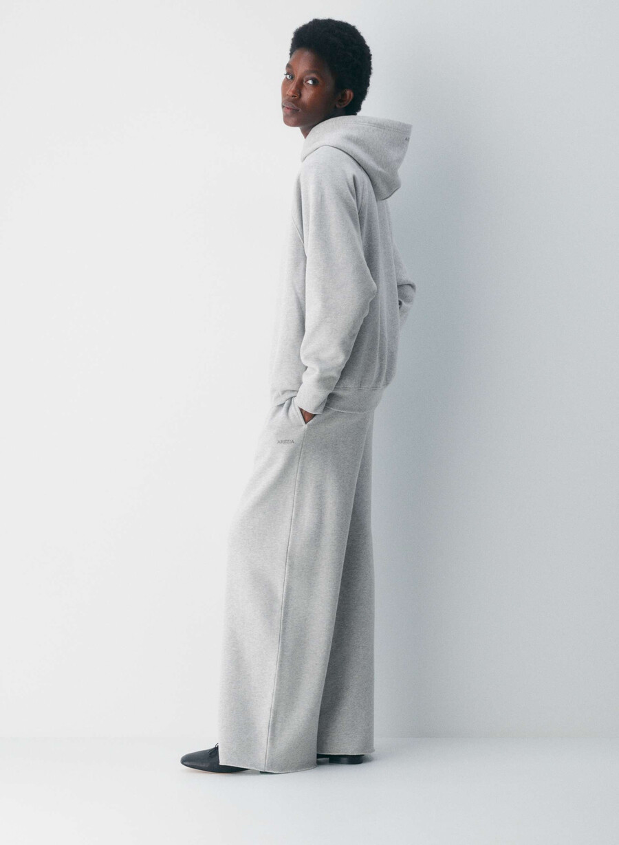 felpa con cappuccio cozy sweatfleece mega raglan heather chrome