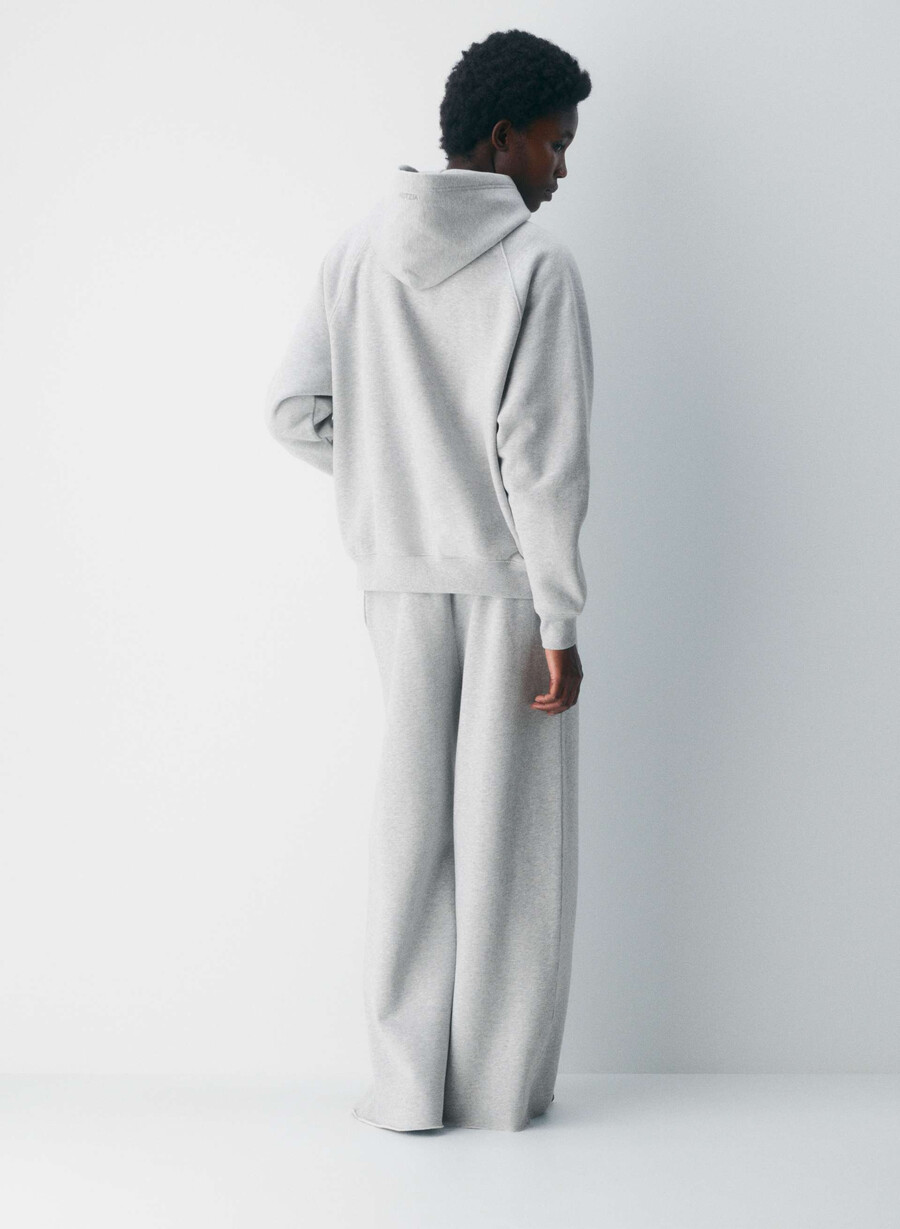 felpa con cappuccio cozy sweatfleece mega raglan heather chrome