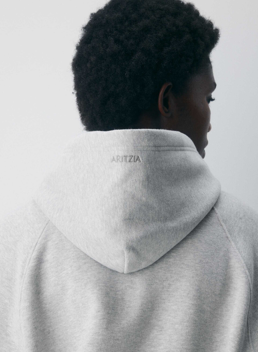felpa con cappuccio cozy sweatfleece mega raglan heather chrome