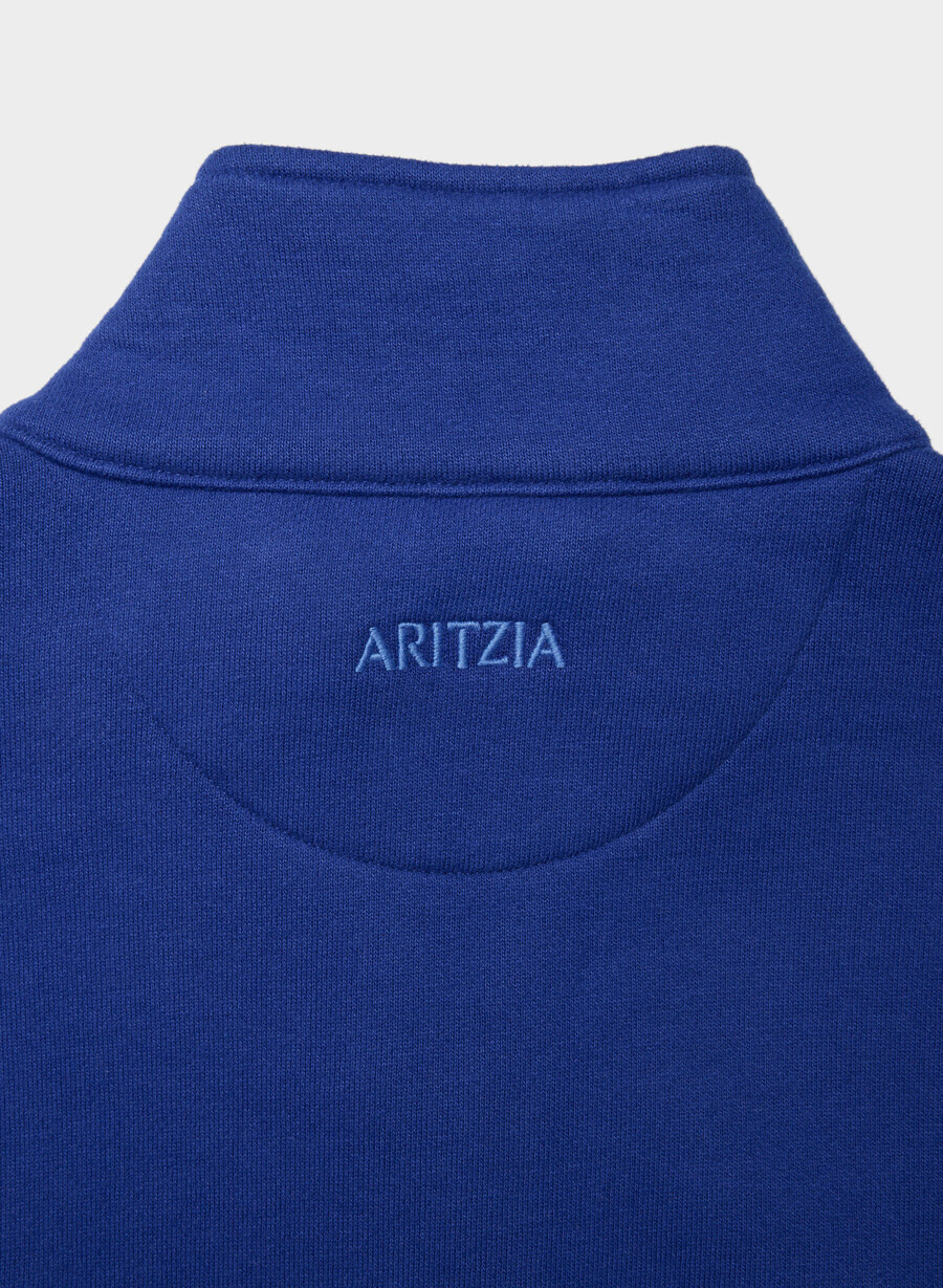 felpa in pile accogliente boyfriend con mezza zip blauze blue