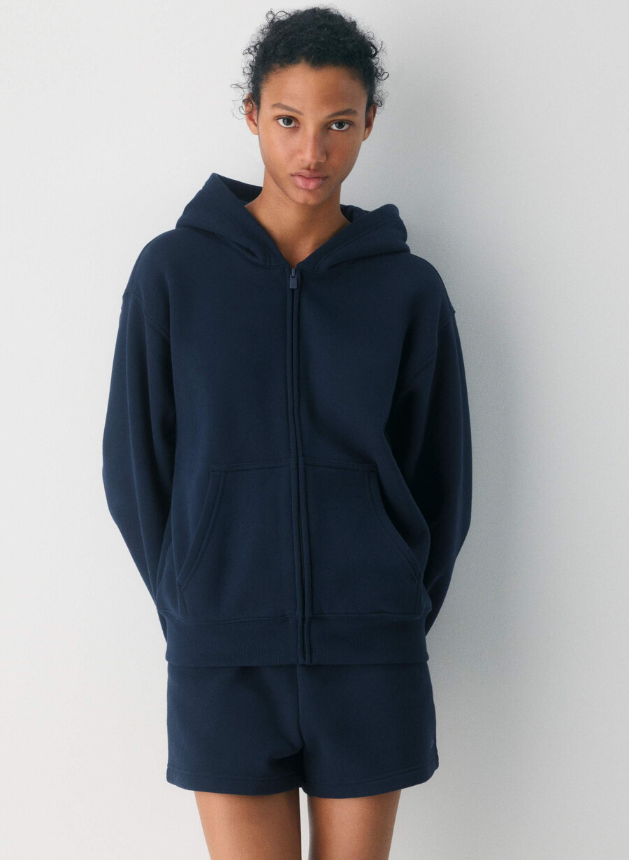 felpa con cappuccio e zip perfetta in pile accogliente admiral