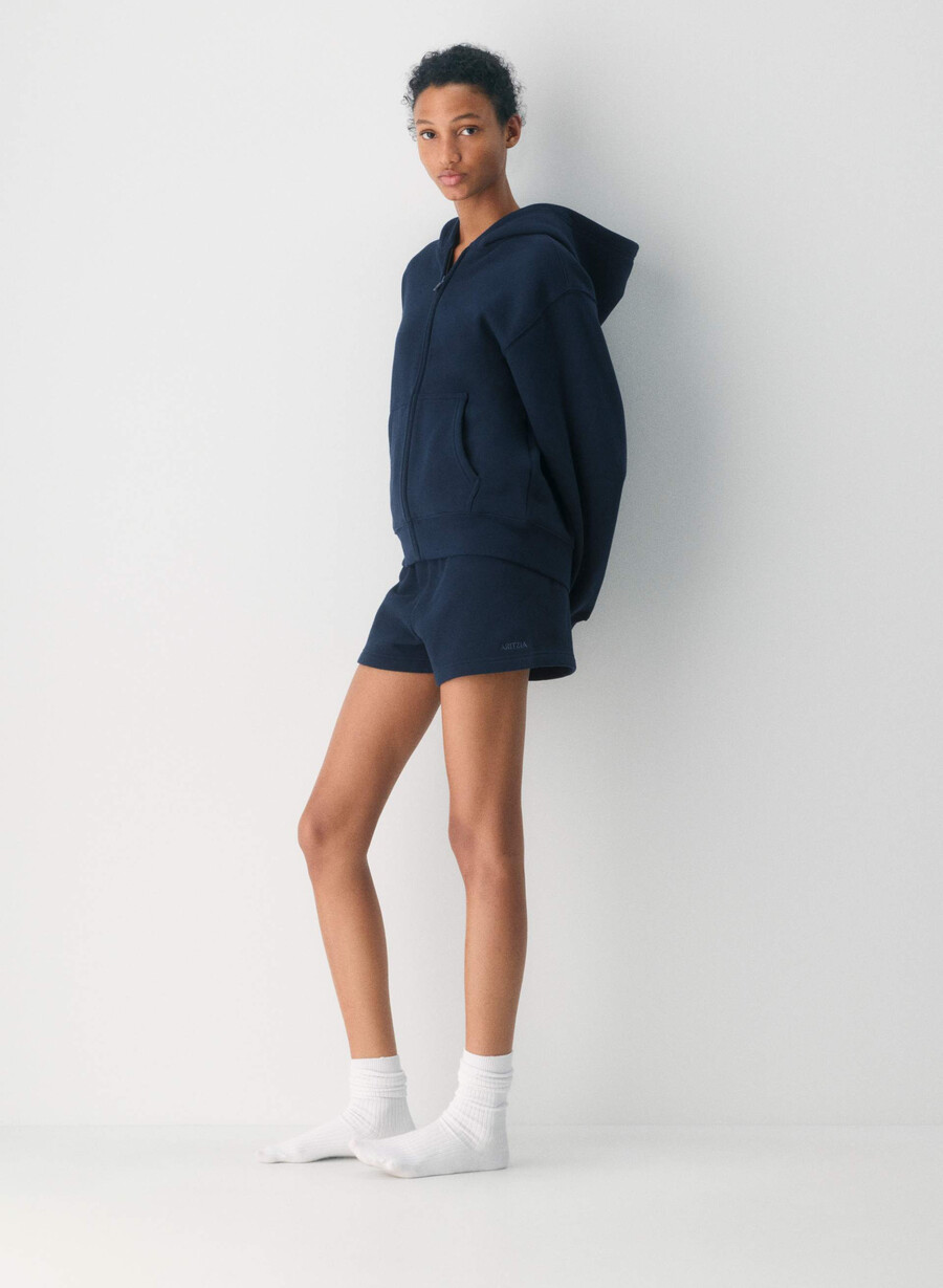 felpa con cappuccio e zip perfetta in pile accogliente admiral